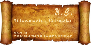 Milovanovics Celeszta névjegykártya